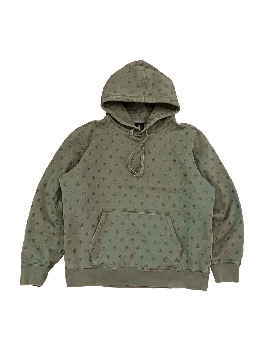 OVO Monogram Hoodie Green Mens Large